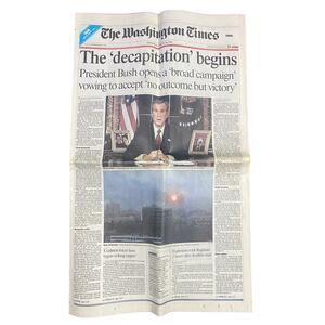 No Outcome But Victory March 20 2003 Washington Times Print Newspaper